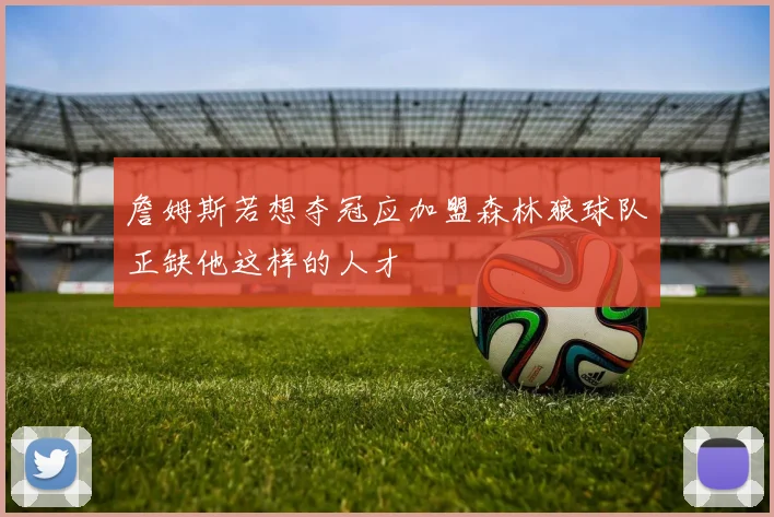 詹姆斯若想夺冠应加盟森林狼球队正缺他这样的人才